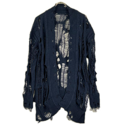 Y's ワイズ YQ-K65-046 ネイビー Thread Design Knit Cardigan トップス