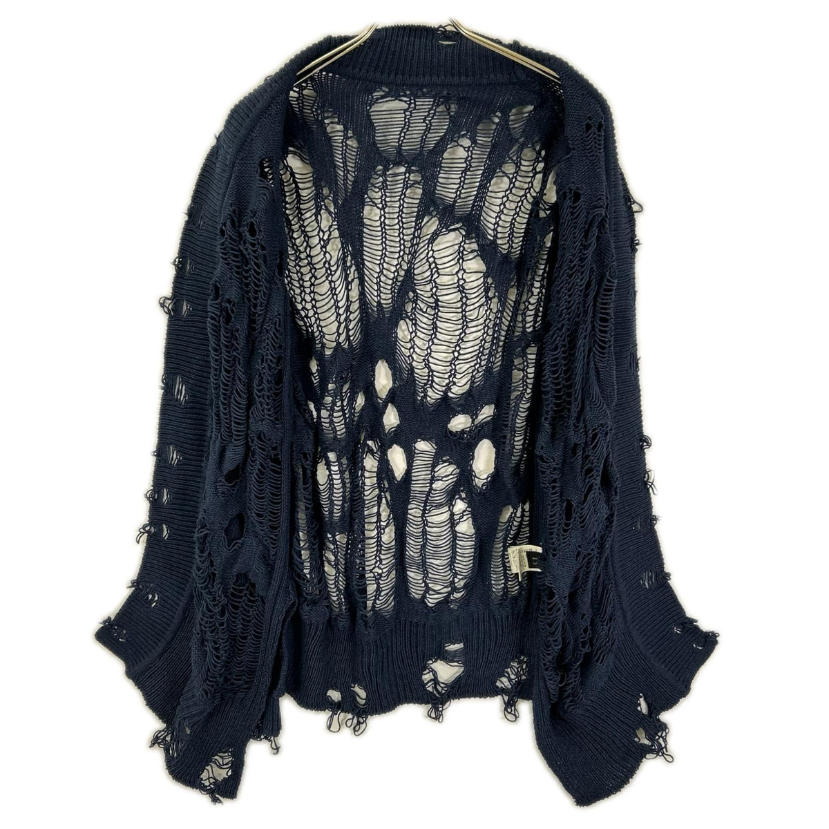 Y's ワイズ YQ-K65-046 ネイビー Thread Design Knit Cardigan トップス