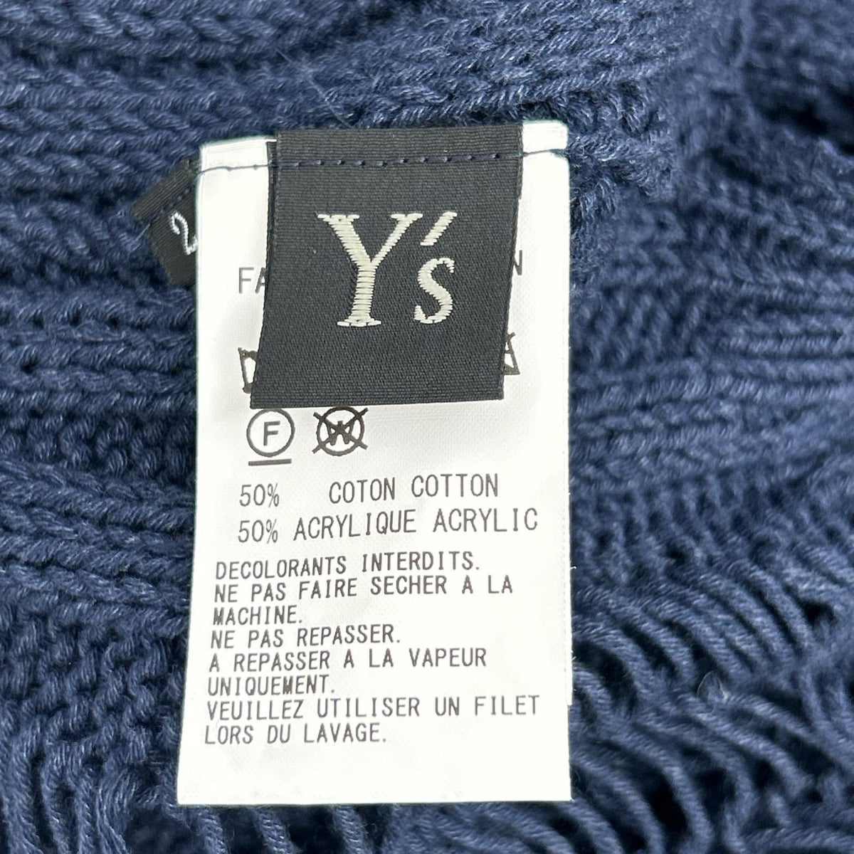 Y's ワイズ YQ-K65-046 ネイビー Thread Design Knit Cardigan トップス