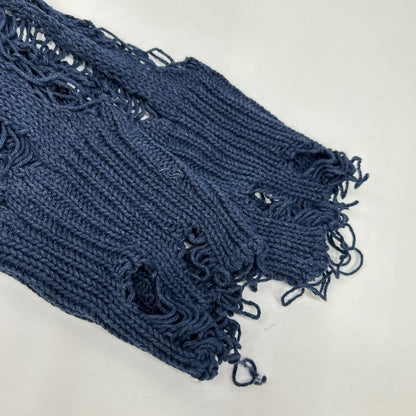 Y's ワイズ YQ-K65-046 ネイビー Thread Design Knit Cardigan トップス