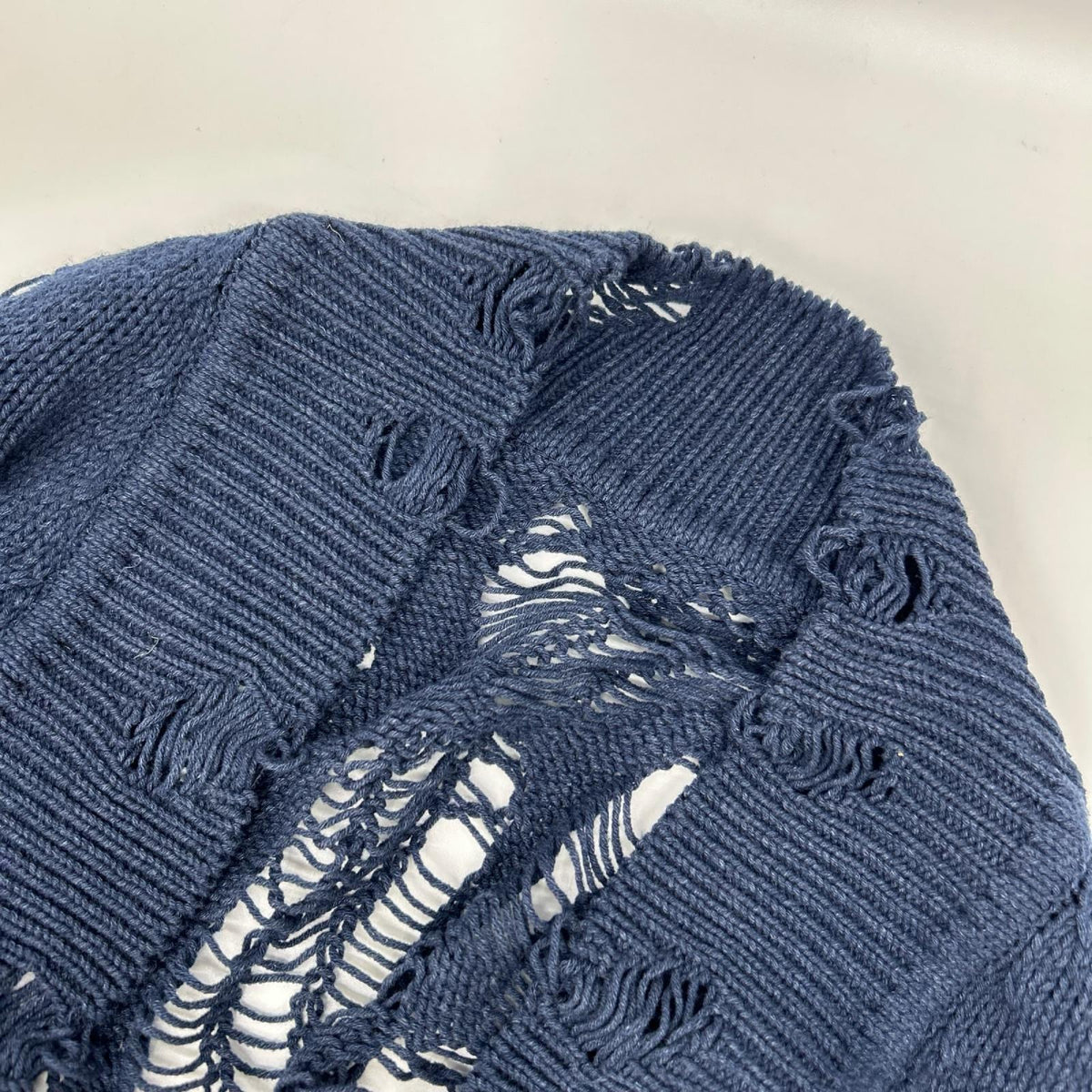 Y's ワイズ YQ-K65-046 ネイビー Thread Design Knit Cardigan トップス