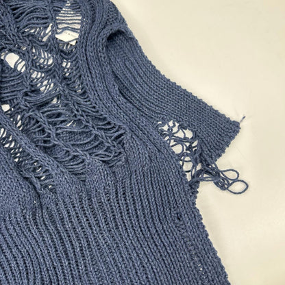 Y's ワイズ YQ-K65-046 ネイビー Thread Design Knit Cardigan トップス