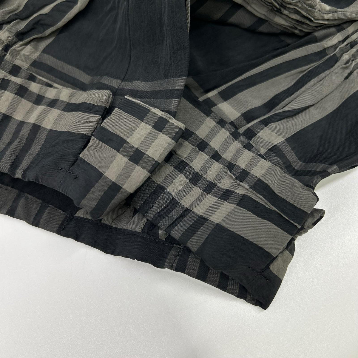 YOHJI YAMAMOTO +NOIR ヨウジヤマモトプリュスノアール 20SS NN-P18-233 キュプラ混 チェックプリーツ シャーリング ワイド パンツ ボトムス