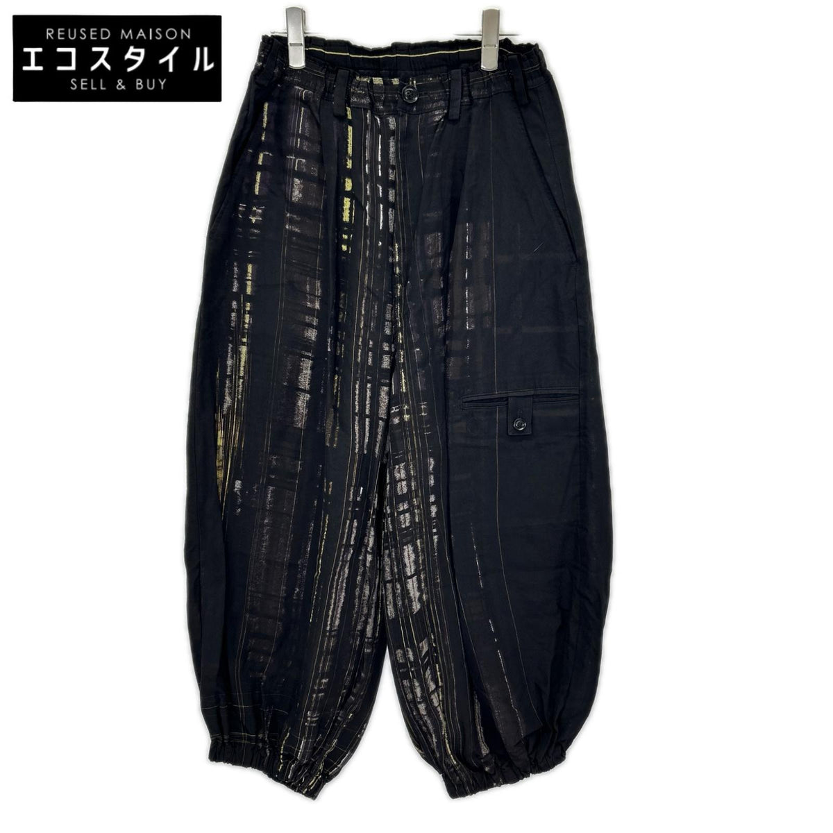 Y's ワイズ 24SS YS-P22-210 ブラック HAND PAINTED バルーンパンツ ボトムス