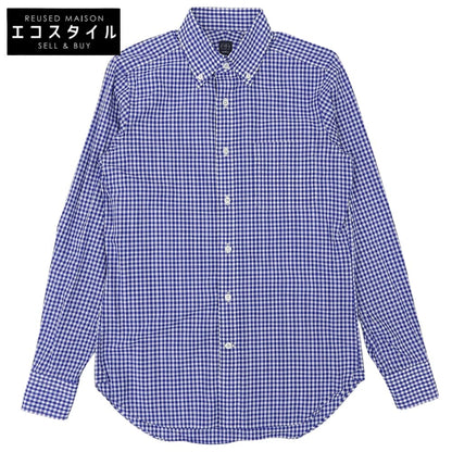 BEAMS F ビームスエフ 美品 ギンガムチェック ボタンダウンシャツ トップス メンズ ブルー ホワイト ブルー 38 21-11-1860-563 トップス