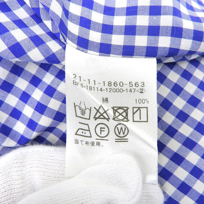 BEAMS F ビームスエフ 美品 ギンガムチェック ボタンダウンシャツ トップス メンズ ブルー ホワイト ブルー 38 21-11-1860-563 トップス