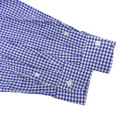 BEAMS F ビームスエフ 美品 ギンガムチェック ボタンダウンシャツ トップス メンズ ブルー ホワイト ブルー 38 21-11-1860-563 トップス