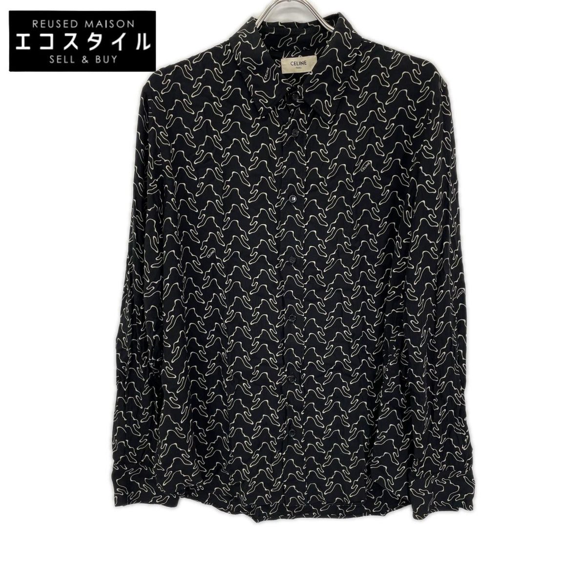 CELINE セリーヌ 2C813977R ゴーストプリントルーズフィットシャツ トップス