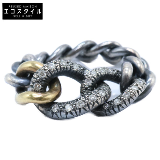 hum ハム et-R47 SV x 750YG 0.12ct HUMETE CHAIN RING ダイヤモンド ハムエタ チェーン リング 指輪