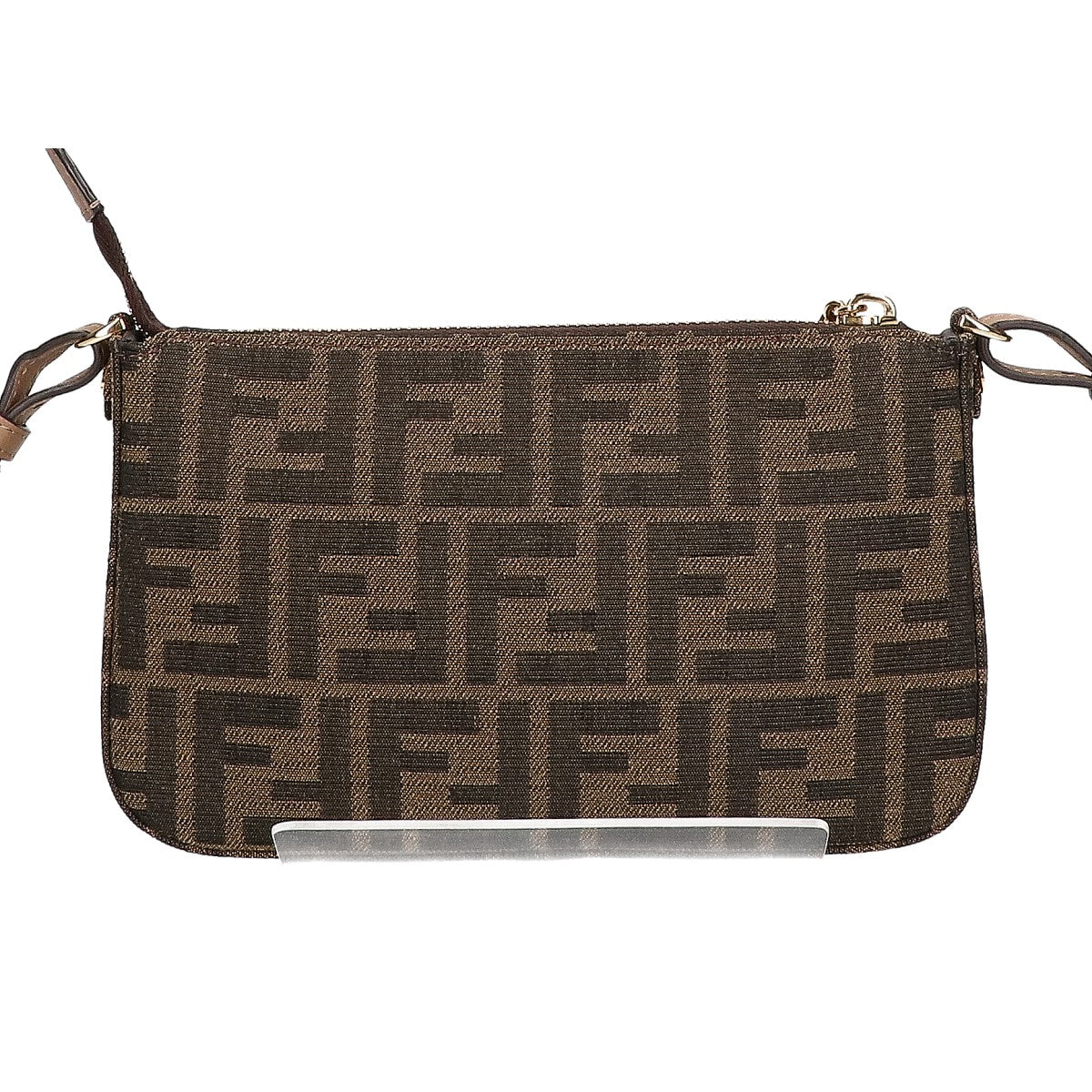 FENDI フェンディ 8BS073 BAGUETTE POUCH ズッカ柄 FFジャカードファブリック バゲットポーチ スリム クラッチ チェーンバッグ ショルダーバッグ