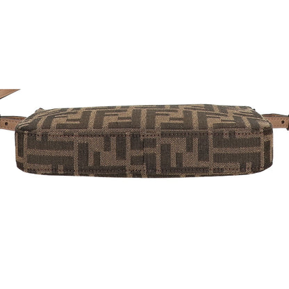 FENDI フェンディ 8BS073 BAGUETTE POUCH ズッカ柄 FFジャカードファブリック バゲットポーチ スリム クラッチ チェーンバッグ ショルダーバッグ