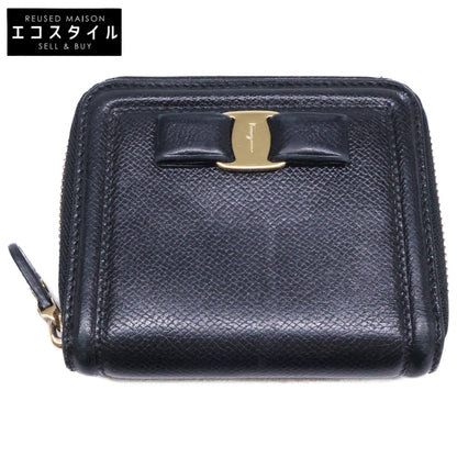 SalvatoreFerragamo サルバトーレフェラガモ 22-D156 0683537 ヴァラリボン ラウンドファスナー 二つ折り財布（小銭入れあり）