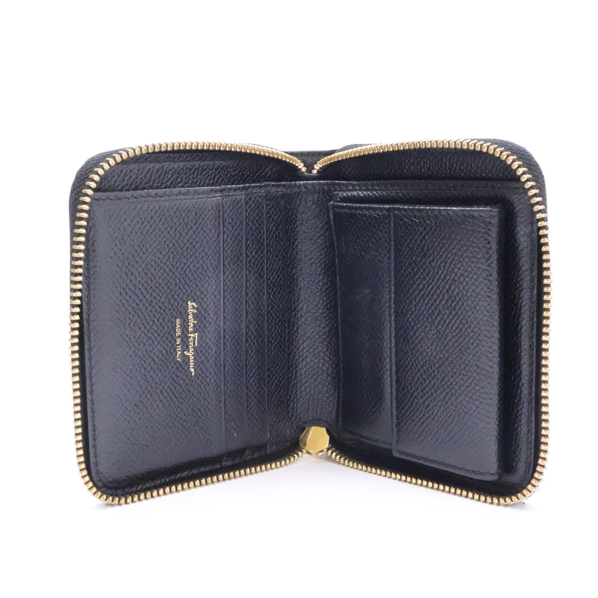 SalvatoreFerragamo サルバトーレフェラガモ 22-D156 0683537 ヴァラリボン ラウンドファスナー 二つ折り財布（小銭入れあり）