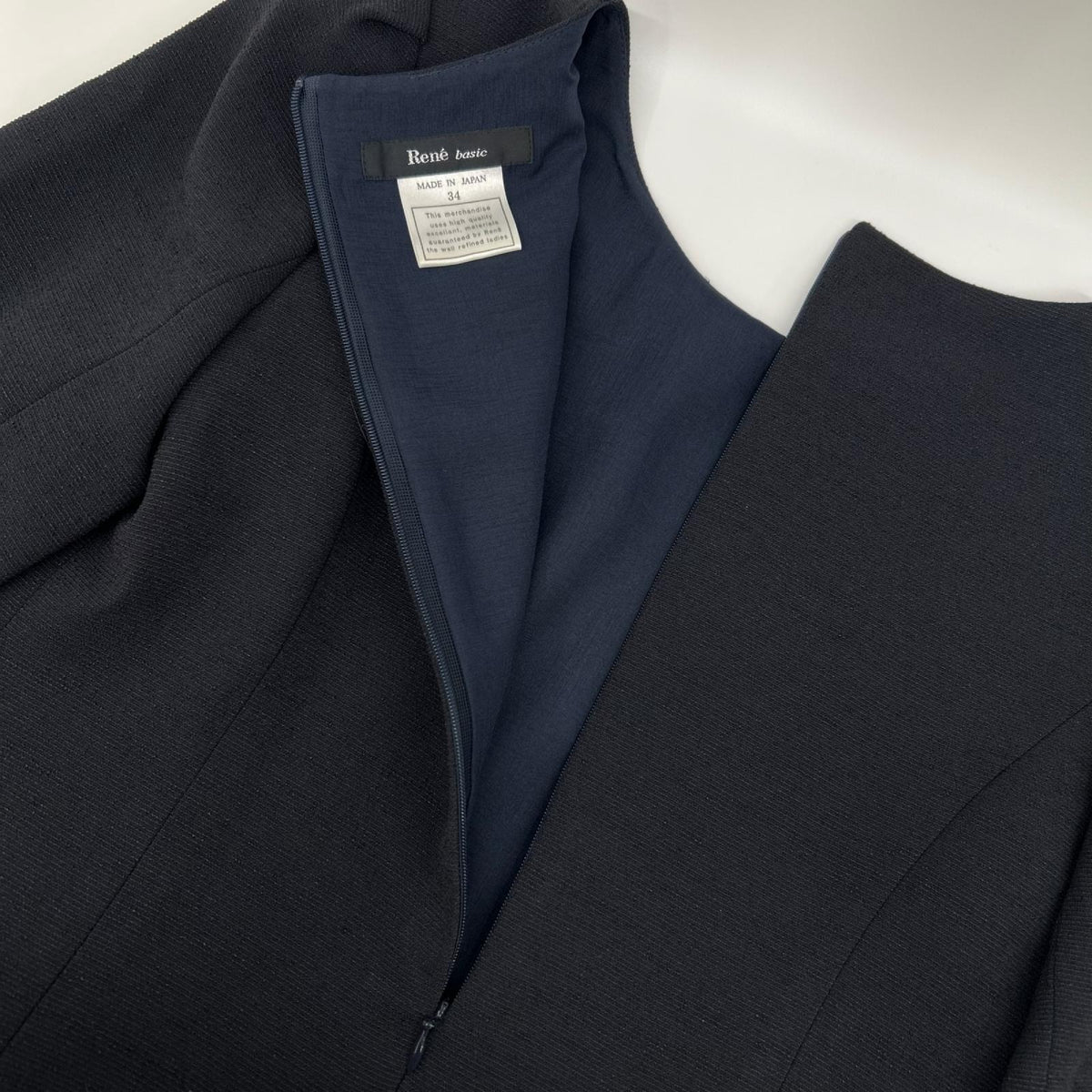 Rene basic ルネ ベーシック ネイビー 5816170 マドモアゼル 7分丈バルーンワンピース ワンピース