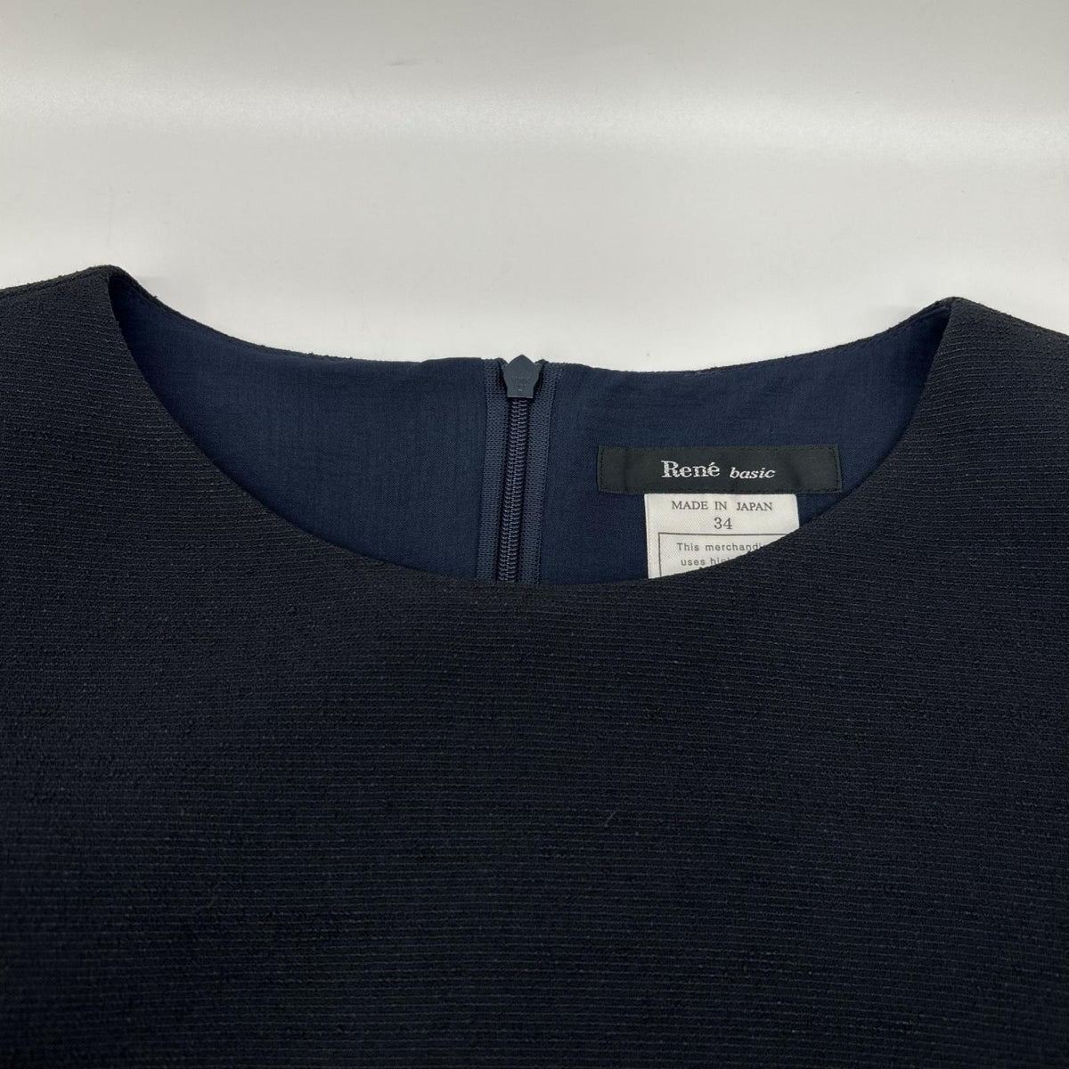 Rene basic ルネ ベーシック ネイビー 5816170 マドモアゼル 7分丈バルーンワンピース ワンピース