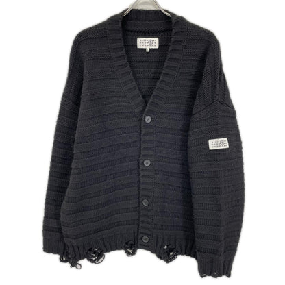MM6 エムエムシックス 25AW SH0HP0005 ダメージ加工 Vネック ナンバリングロゴ トップス