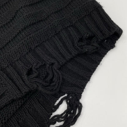 MM6 エムエムシックス 25AW SH0HP0005 ダメージ加工 Vネック ナンバリングロゴ トップス