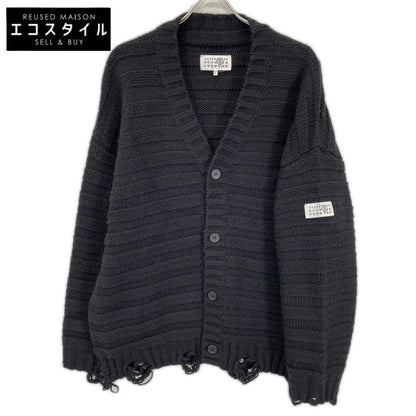 MM6 エムエムシックス 25AW SH0HP0005 ダメージ加工 Vネック ナンバリングロゴ トップス