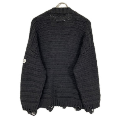 MM6 エムエムシックス 25AW SH0HP0005 ダメージ加工 Vネック ナンバリングロゴ トップス