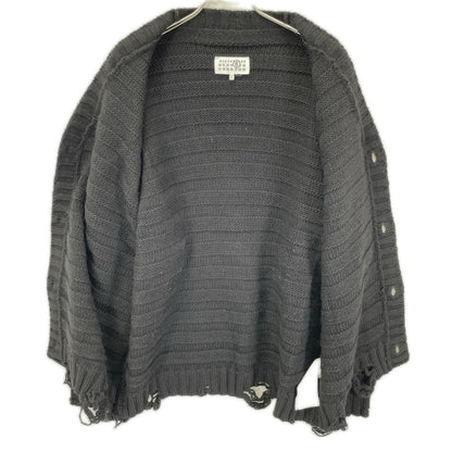 MM6 エムエムシックス 25AW SH0HP0005 ダメージ加工 Vネック ナンバリングロゴ トップス