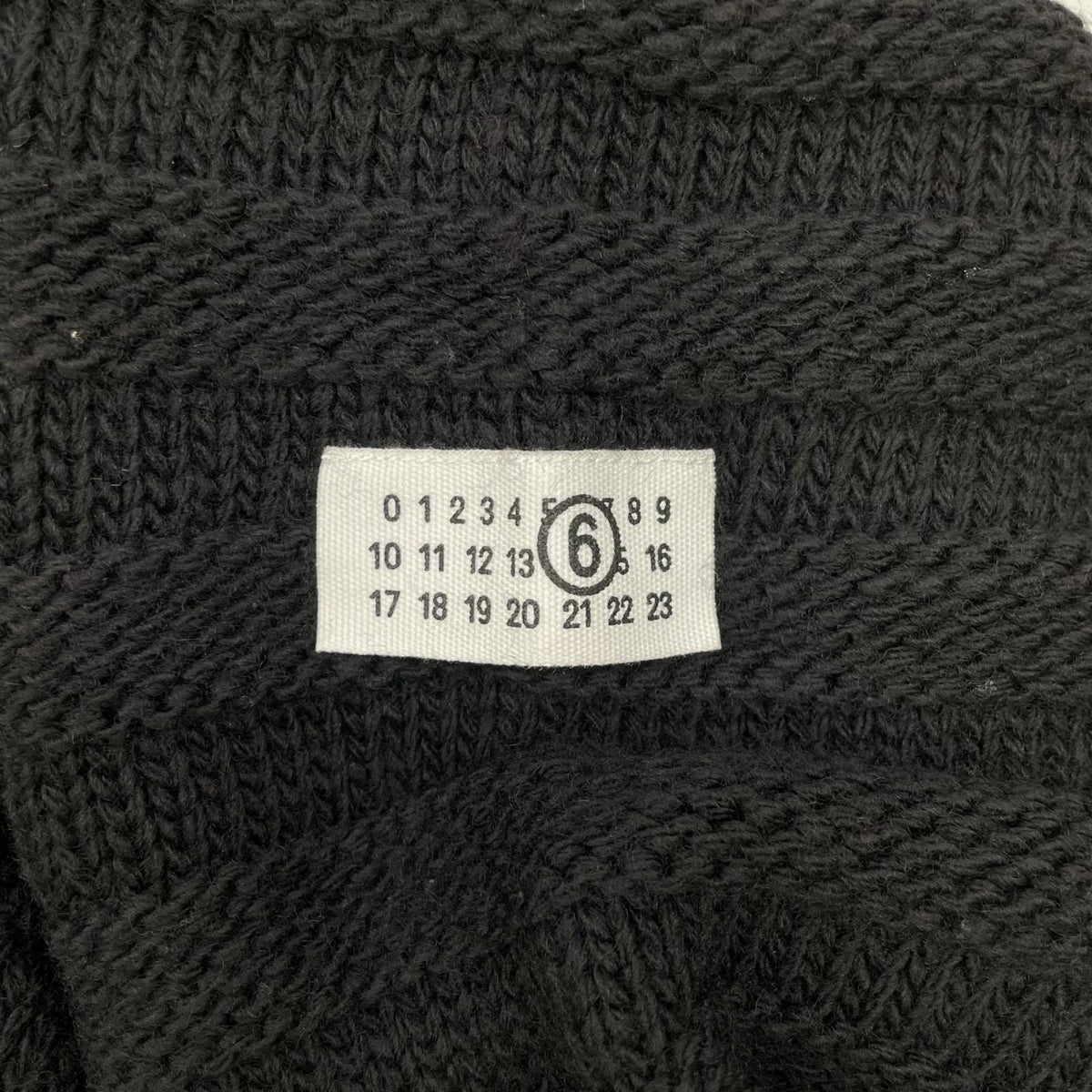 MM6 エムエムシックス 25AW SH0HP0005 ダメージ加工 Vネック ナンバリングロゴ トップス