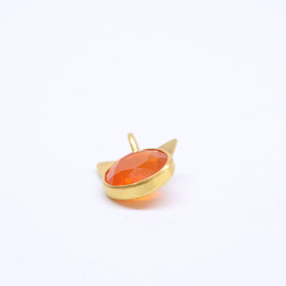Marie-Helene de Taillac マリーエレーヌドゥタイヤック 22K ファイヤーオパール リトルキャット ペンダントトップ チャーム