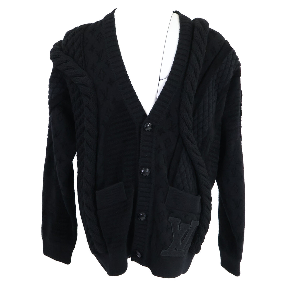 LOUIS VUITTON ルイヴィトン 【新品同様/国内正規/25年製】1AHC22/RM251M SUR HSN71W Chunky Wool-Blend Cable Cardigan チャンキーウールブレンド ケーブルカーディガン トップス