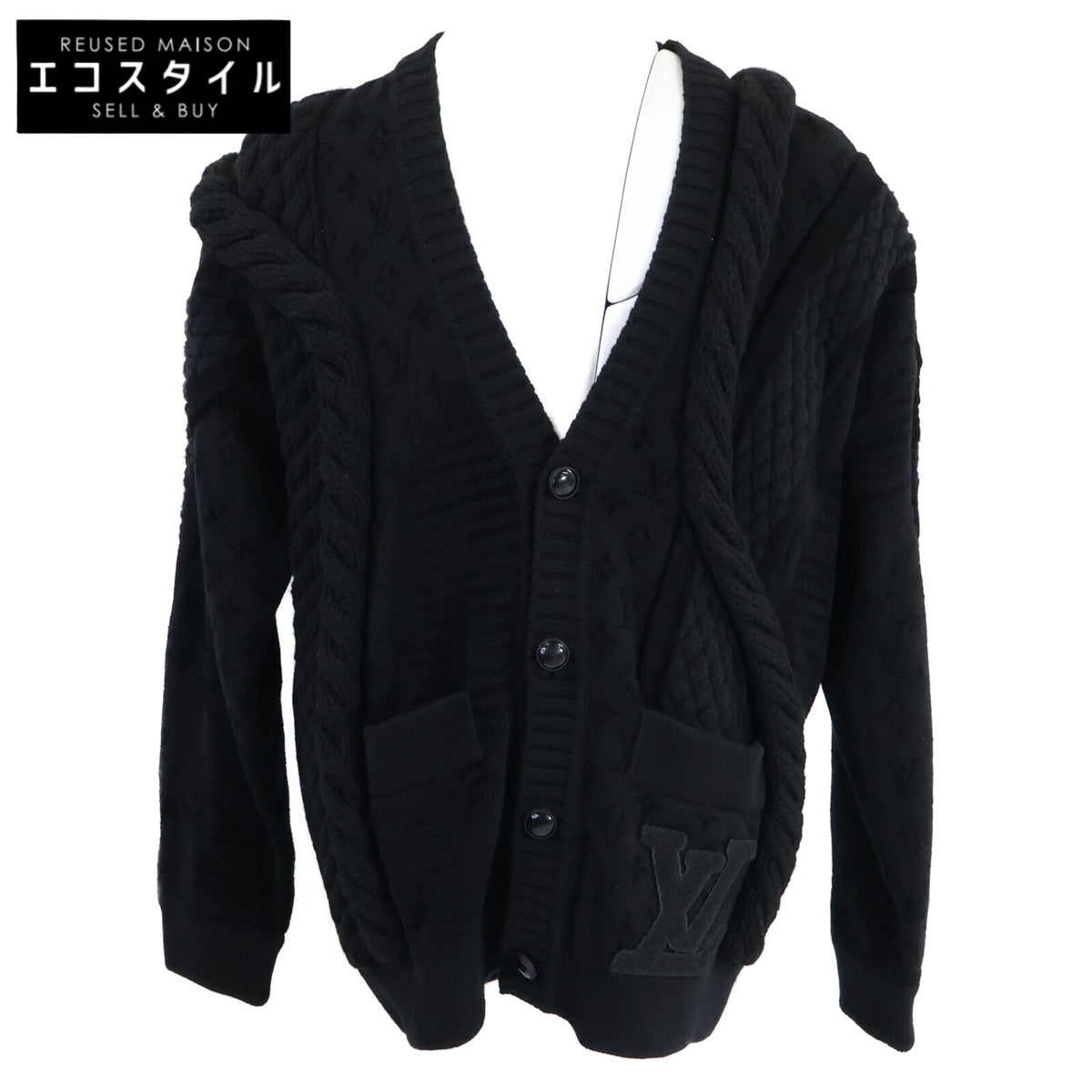 LOUIS VUITTON ルイヴィトン 【新品同様/国内正規/25年製】1AHC22/RM251M SUR HSN71W Chunky Wool-Blend Cable Cardigan チャンキーウールブレンド ケーブルカーディガン トップス