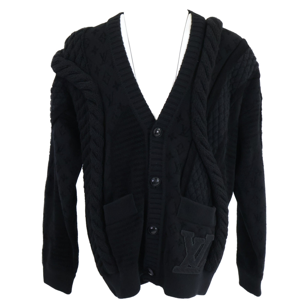 LOUIS VUITTON ルイヴィトン 【新品同様/国内正規/25年製】1AHC22/RM251M SUR HSN71W Chunky Wool-Blend Cable Cardigan チャンキーウールブレンド ケーブルカーディガン トップス