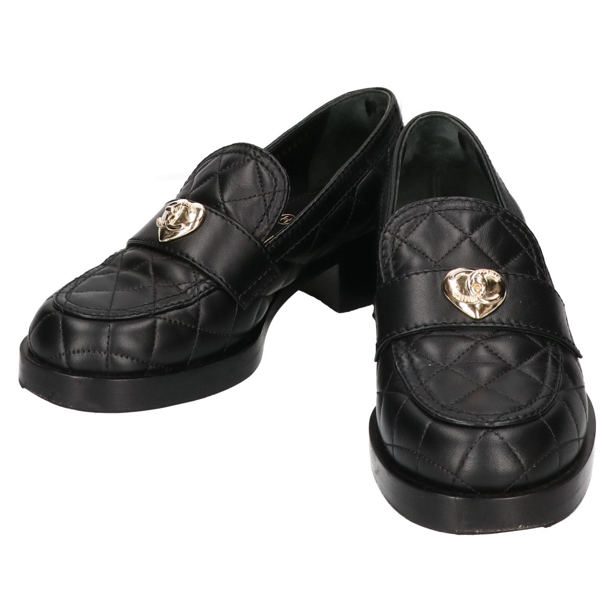 CHANEL シャネル G39697 ハートロック マトラッセローファー シューズ