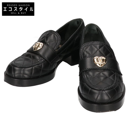 CHANEL シャネル G39697 ハートロック マトラッセローファー シューズ