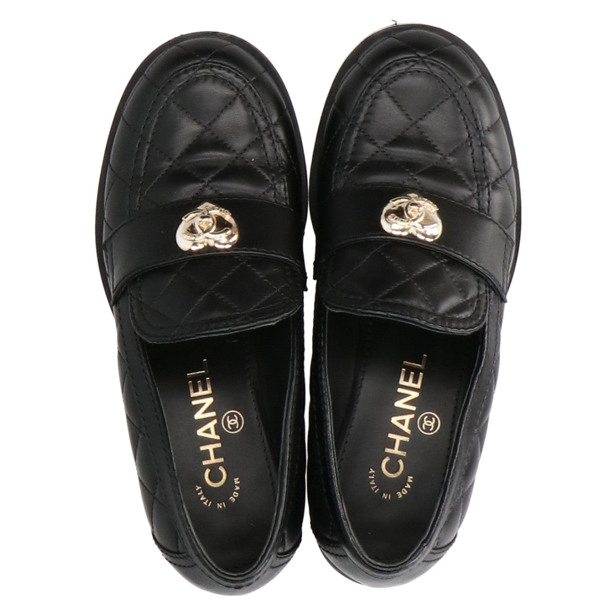 CHANEL シャネル G39697 ハートロック マトラッセローファー シューズ
