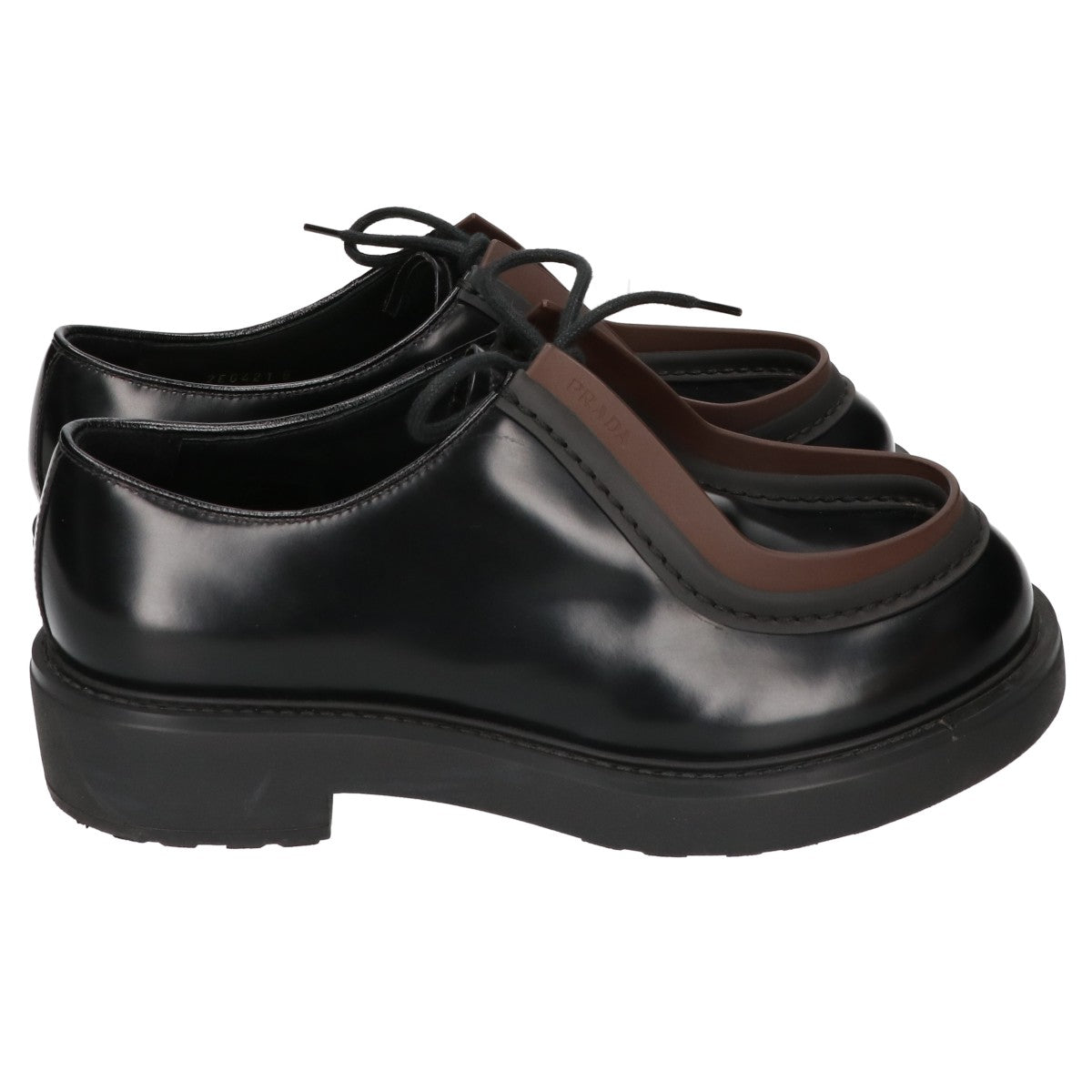 PRADA プラダ 2EG421 ダイアパソン オペークブラッシュドレザー レースアップシューズ シューズ