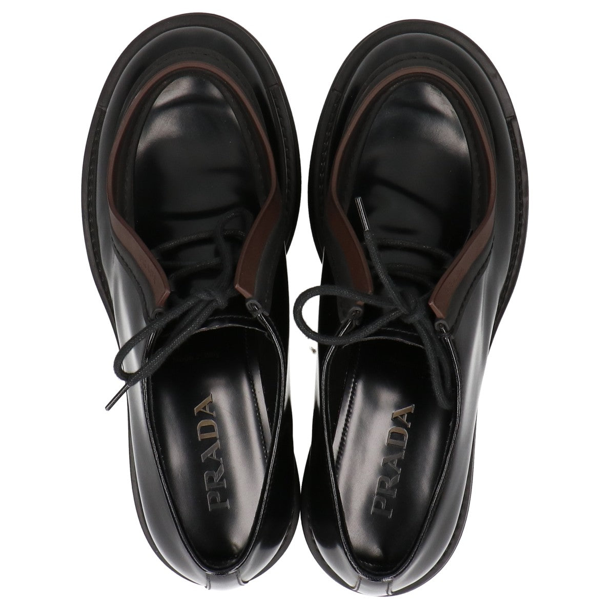 PRADA プラダ 2EG421 ダイアパソン オペークブラッシュドレザー レースアップシューズ シューズ