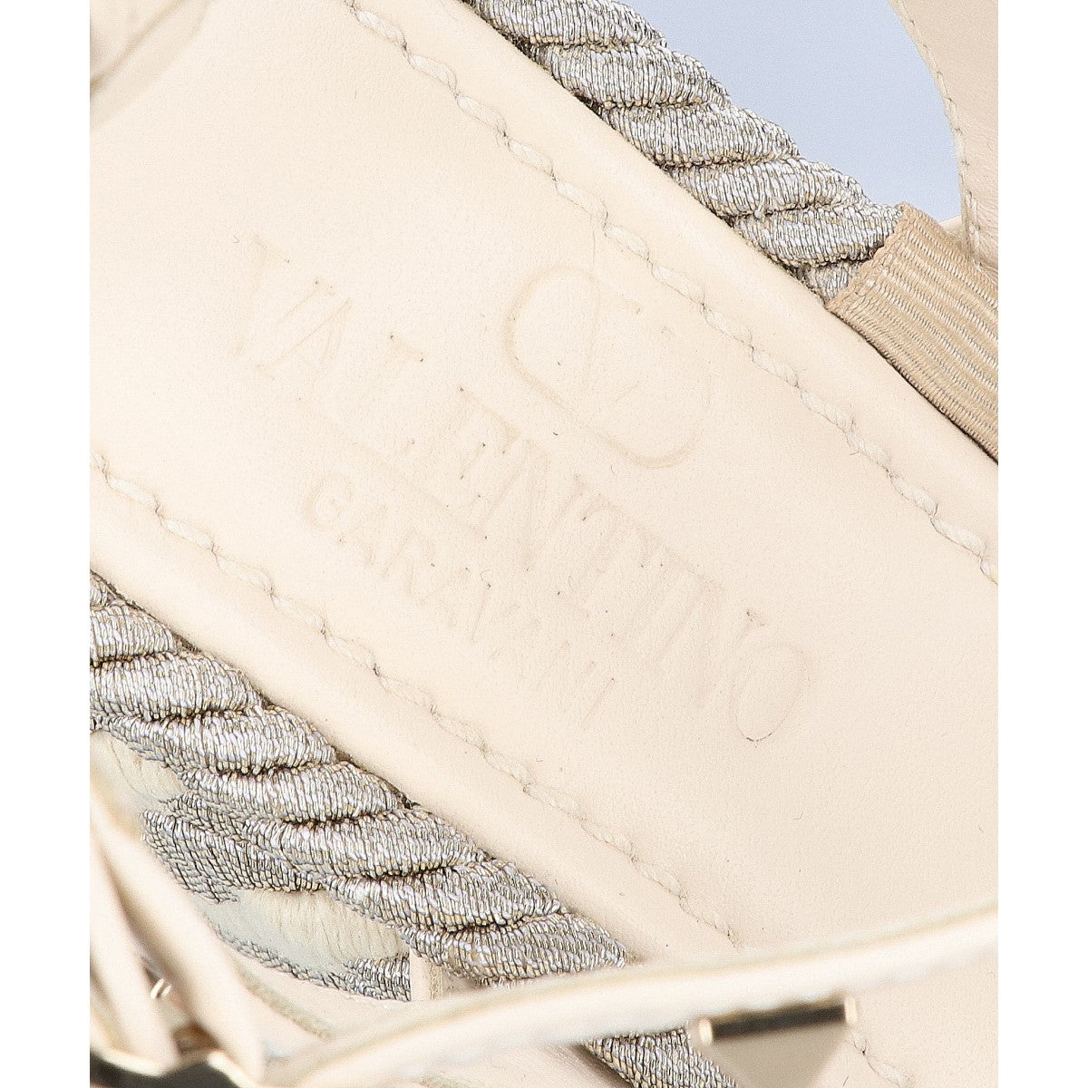 VALENTINO ヴァレンティノ 美品 ガラヴァーニ ロックスタッズ カーフスキン ウェッジソール サンダル シューズ