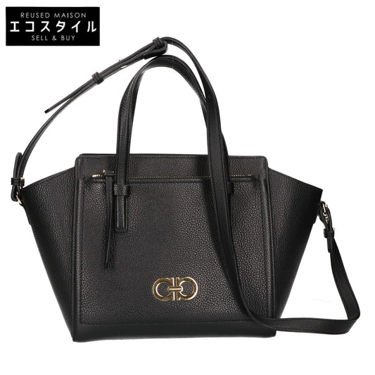 SalvatoreFerragamo サルバトーレフェラガモ 214446 ダブル・ガンチーニ グレインレザー 2Way トートバッグ