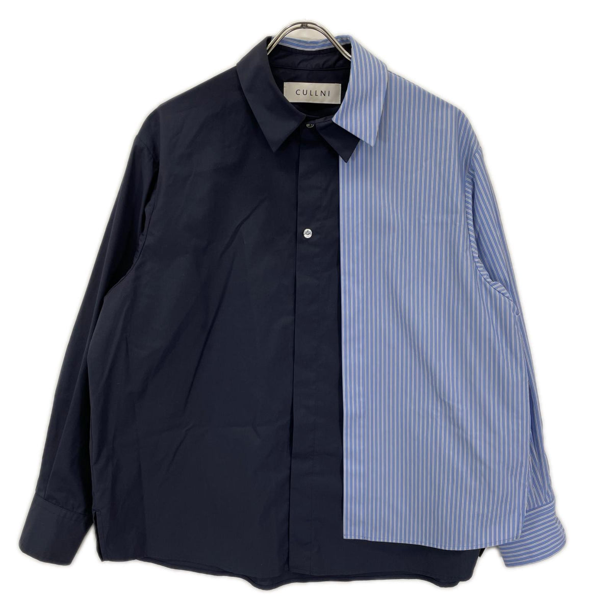 CULLNI クルニ 25-AW-018ST 25AW Stripe Asymmetrical Layered Shirt トップス