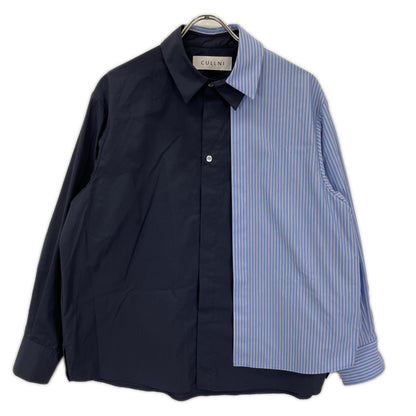 CULLNI クルニ 25-AW-018ST 25AW Stripe Asymmetrical Layered Shirt トップス