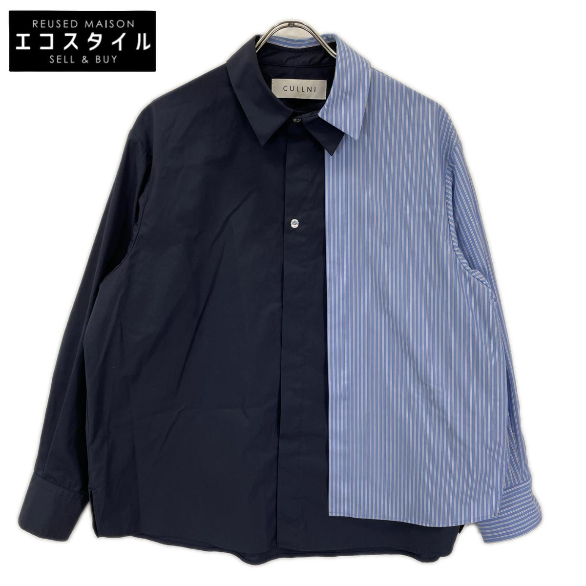 CULLNI クルニ 25-AW-018ST 25AW Stripe Asymmetrical Layered Shirt トップス