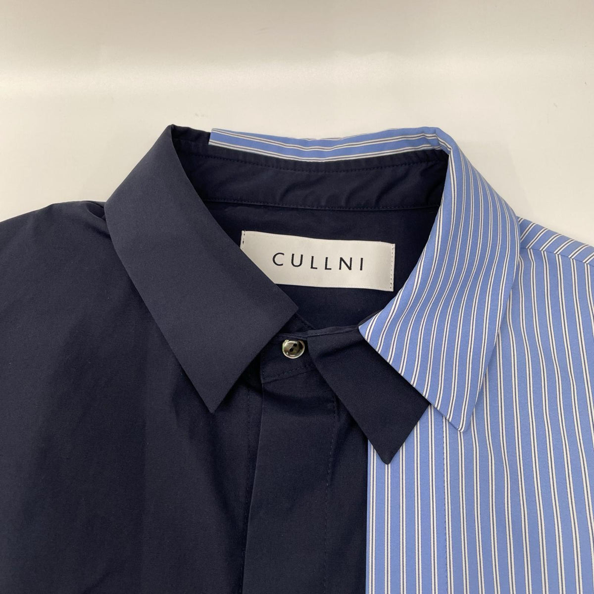 CULLNI クルニ 25-AW-018ST 25AW Stripe Asymmetrical Layered Shirt トップス