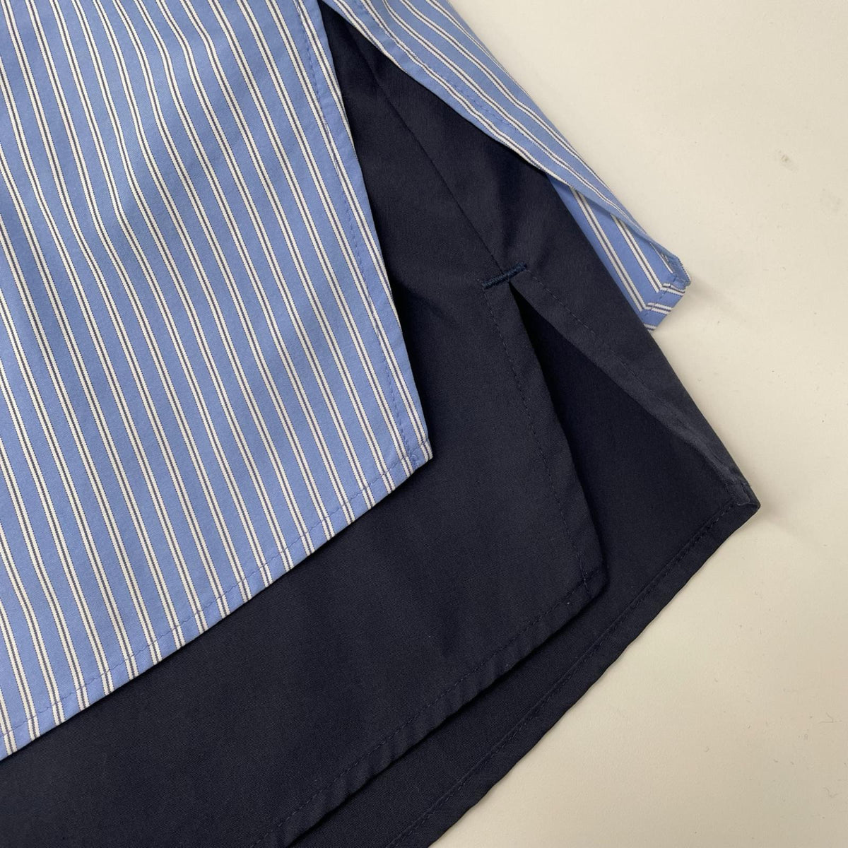 CULLNI クルニ 25-AW-018ST 25AW Stripe Asymmetrical Layered Shirt トップス