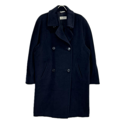 Max Mara マックスマーラ ネイビー 白タグ ウール×カシミア ロングコート コート