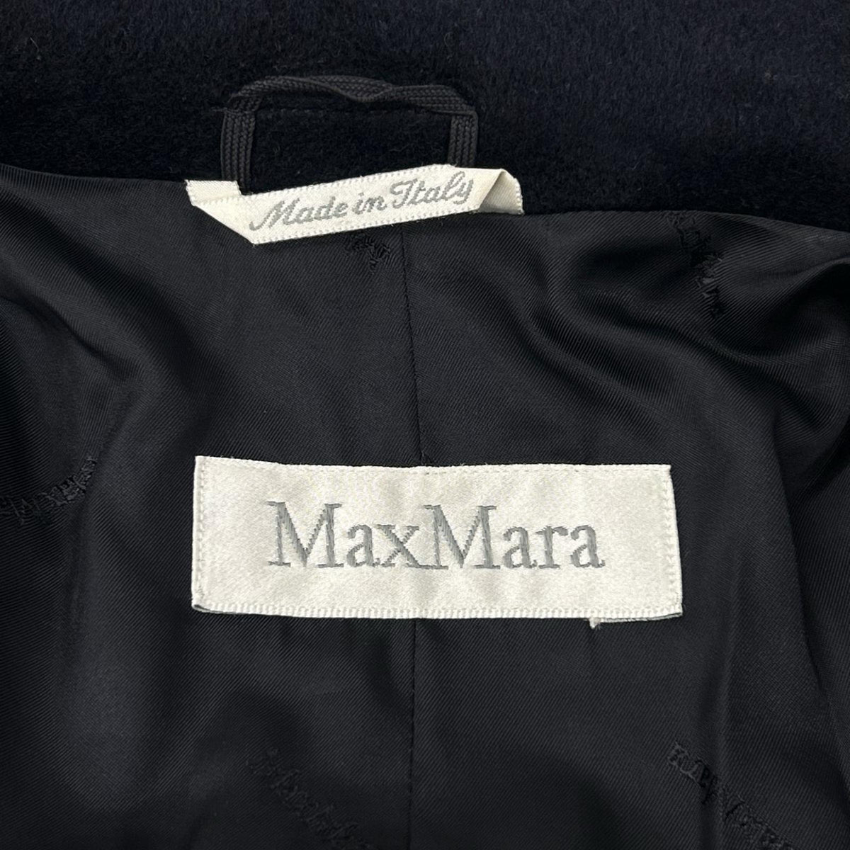 Max Mara マックスマーラ ネイビー 白タグ ウール×カシミア ロングコート コート