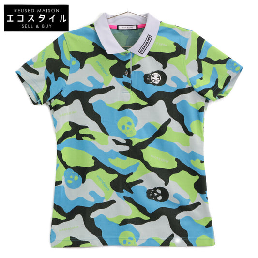 MARK&LONA MLW-1B-AP30 Blue Skull Camo Polo Shirt Top 40 Men's