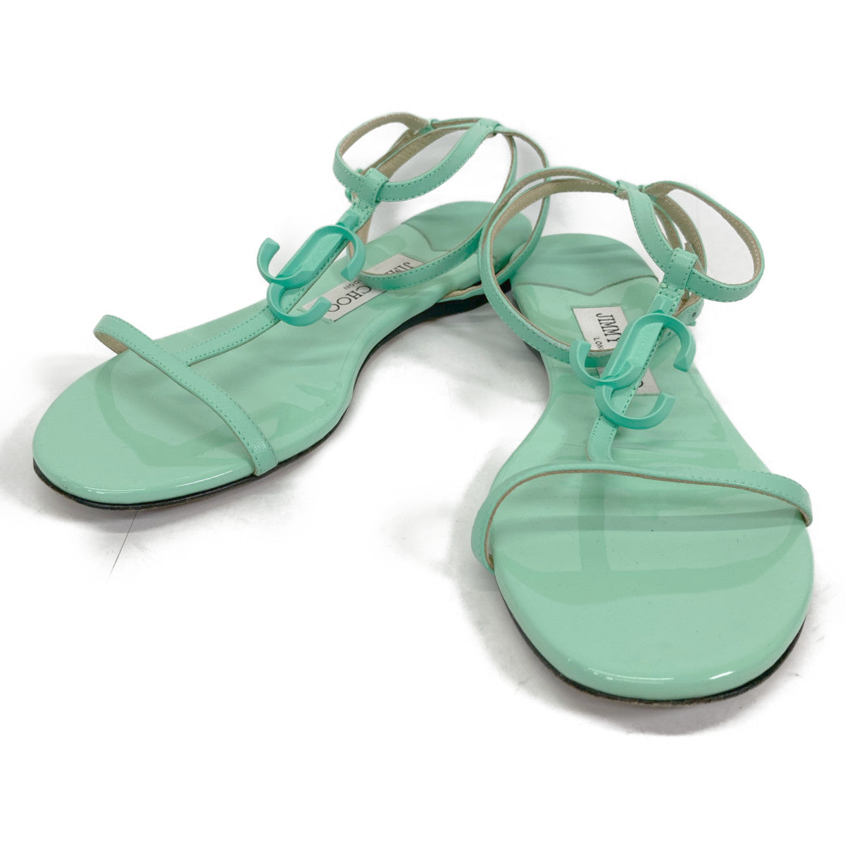 JIMMY CHOO 周仰杰 【美品】ALODIE FLAT MAIAMI MINT 绑带鞋 37 女士