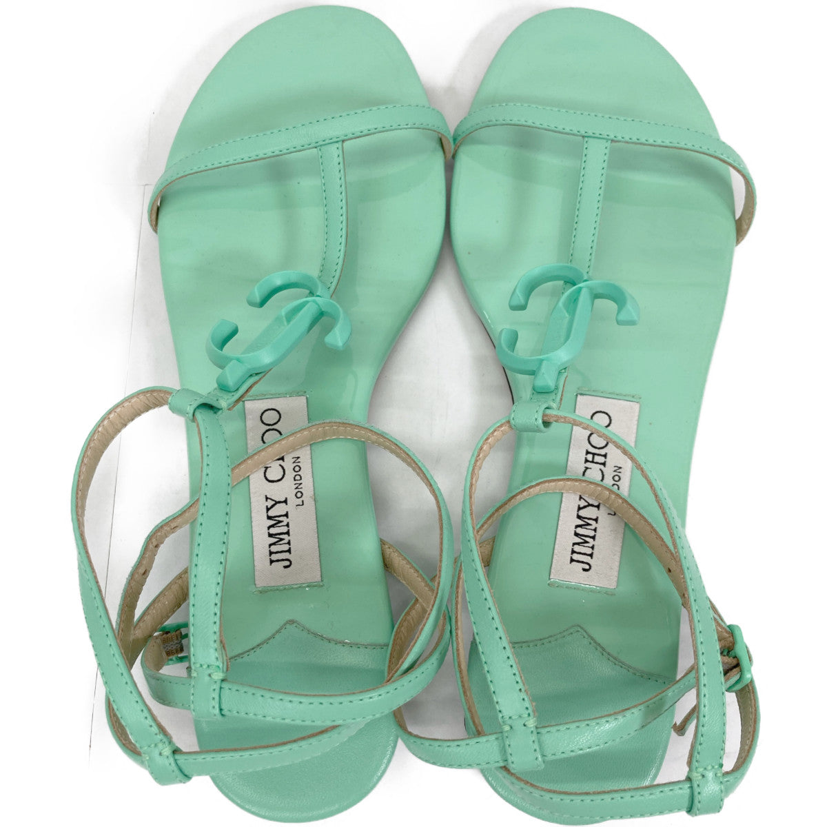 JIMMY CHOO 周仰杰 【美品】ALODIE FLAT MAIAMI MINT 绑带鞋 37 女士