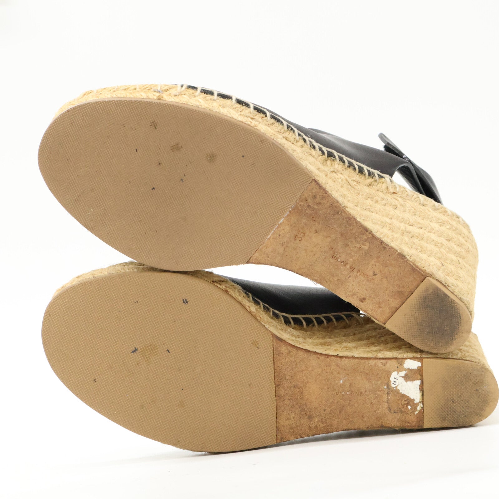 CELINE Open Toe Espadrille Wedge Sandals Shoes 35 Ladies