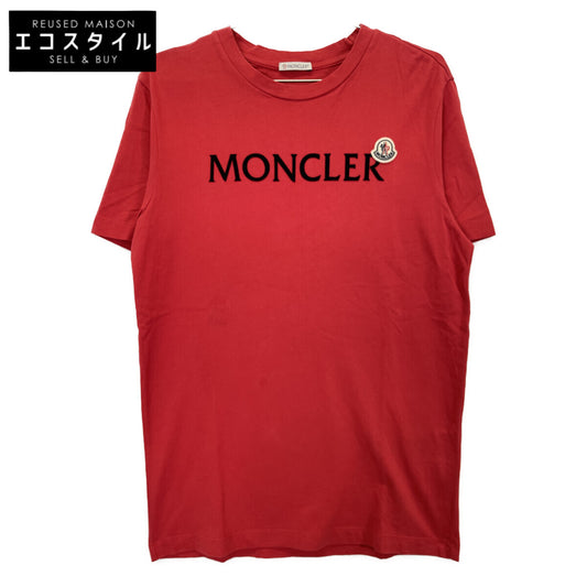 MONCLER モンクレール レッド コットン ロゴTシャツ トップス
