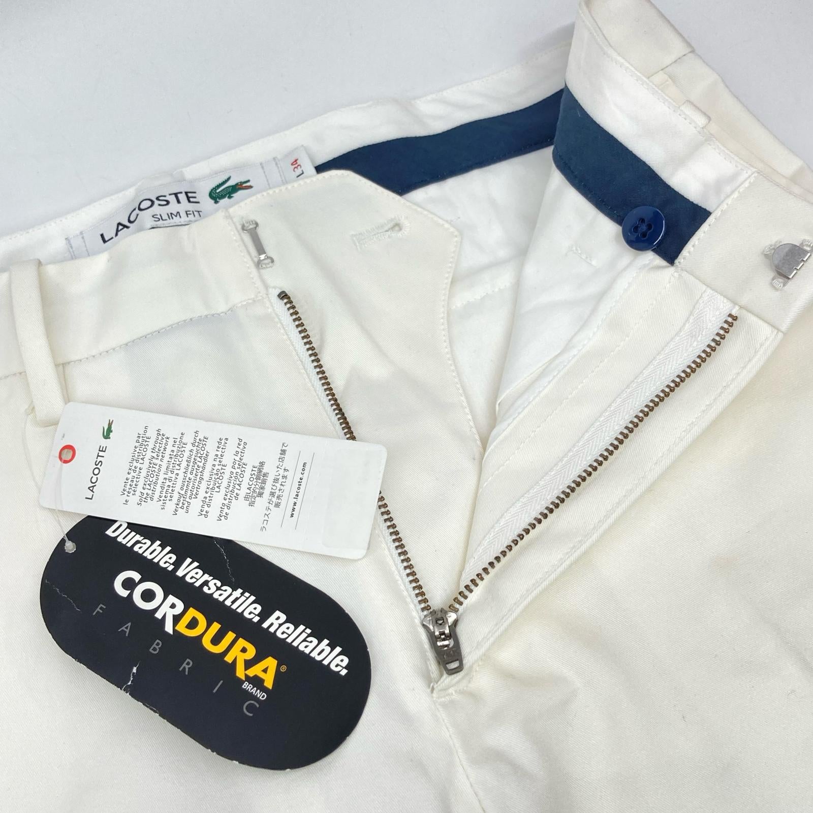 Lacoste ラコステ HH703EL ホワイト ハイストレッチトラウザー ボトムス