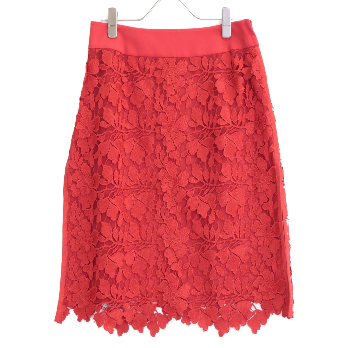 ADORE Red 531-9120402 Pleated Flower Lace Skirt Skirt 36 Women's